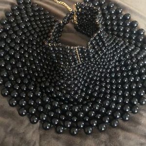 Black Beaded Neck Collar